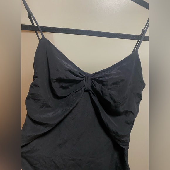 Club Monaco Black Silk Above the Knee Slipdress - Picture 3 of 3